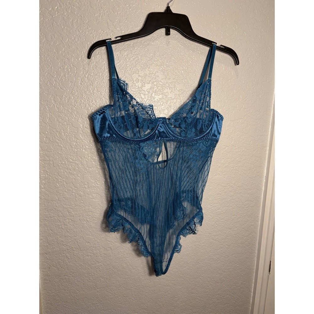 Women's Teddy Bodysuit Turquoise Large